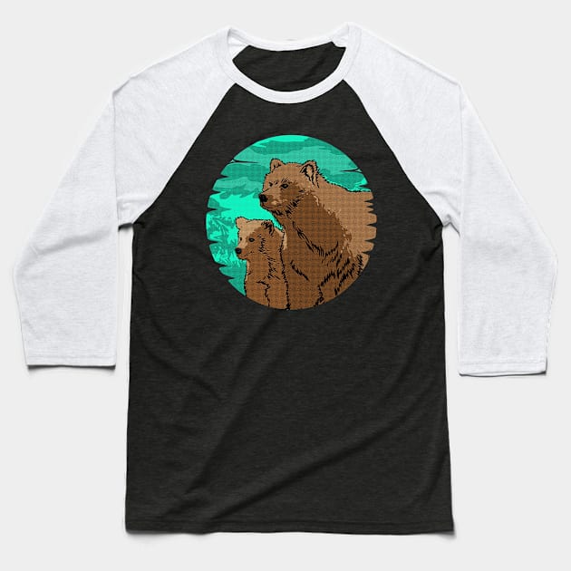 bear mother cub Baseball T-Shirt by ThyShirtProject - Affiliate